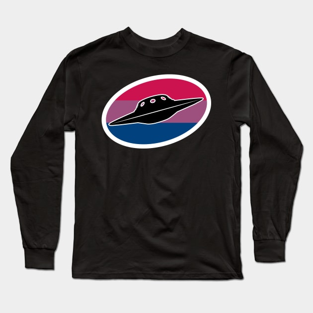 Bisexual UFO Cryptid Pride Long Sleeve T-Shirt by Nerd Trinkets